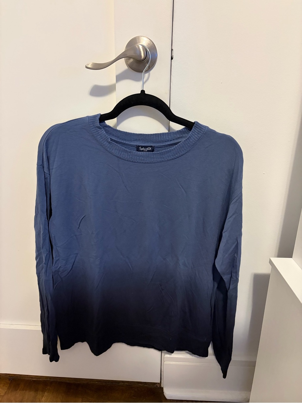 Splendid Indigo to Navy Ombre Long Sleeve Tee